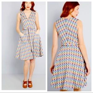 ModCloth fit and flare plaid dress